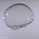 Slo-mo bubble breaking