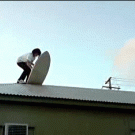 Rooftop surfing fail