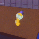 Homer Simpson running around