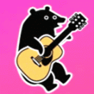 Bear playing a guitar