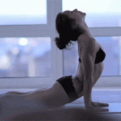 Yoga girl hand stand