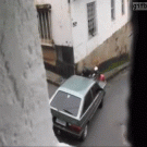 Car goes down the hill