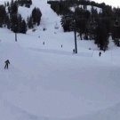 Kids first attempt at ski jumping