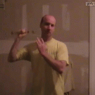 Guy hits himself in the face with nunchucks