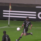 Soccer player hits corner pole