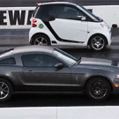 Tuned Smart vs. Shelby Mustang drag race