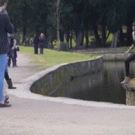 Jumping over a moat fail