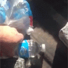Bottled water turns into ice when picked up from truck