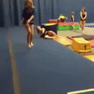 Gym girls jump fail