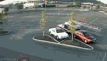 Truck Goes Through Parking Lot | Best Funny Gifs Updated Daily