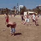Beach football kick fail