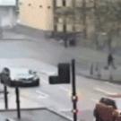 Bus hits biker on purpose