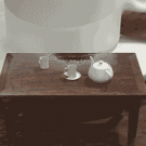 Tea set on table infinite rotation