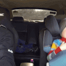 Little girl's reaction to dad's fast driving