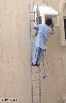 Fixing The Air Conditioner | Best Funny Gifs Updated Daily