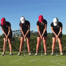 7-girl golf trick shot