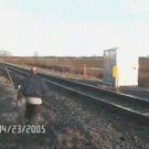 Almost hit by train