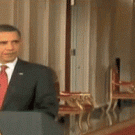 Guy walks in during Obama's speech