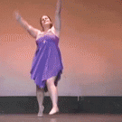 Fat chick falls on stage while dancing