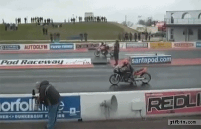 Motorcycle Drag Race Start Double Fail Best Funny Gifs Updated Daily