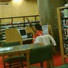 Crazy lady at the library