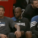 Michael Beasley accidentally rubs Anthony Tolliver's knee