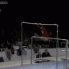 Gymnast collapses uneven bars (Ludmilla Tourischeva, 1975)