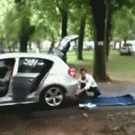 Inflating air matress with car exhaust