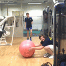 Jump on exercise ball prank