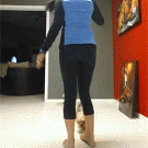 Girl accidentally kicks dog while doing yoga