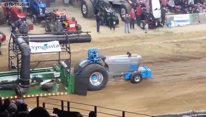 Tractor Loses Front Wheels During Pull | Best Funny Gifs Updated Daily