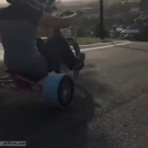 Girl does impressive trike drift