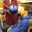 Kid does pendulum ball to the face experiment in class