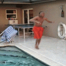 Dancing by the pool fail
