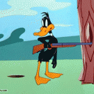 Daffy Duck with shotgun