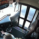 Speeding car almost hits kids getting into school bus