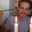 Lighting candle by smoke