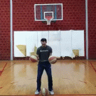 Double basketball trick shot