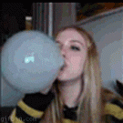 Girl vs. smoke bubble