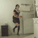 Girl dancing in kitchen
