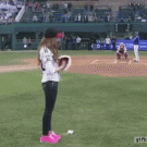 Korean chick baseball pitch fail