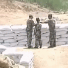 Chinese female soldier grenade toss fail
