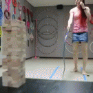Playing jenga with a whip