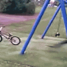 Swing back flip on bike