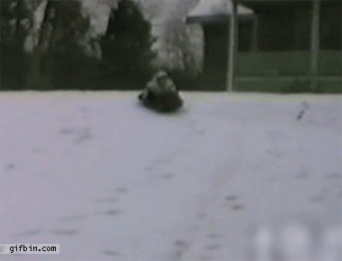 Kid On Sled Hits Snowman | Best Funny Gifs Updated Daily