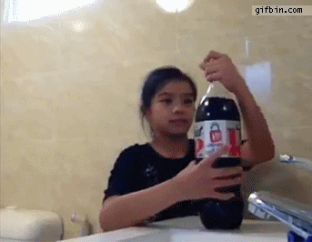 Girl Opens Diet Coke With Mentos | Best Funny Gifs Updated Daily