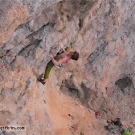 Falling rock climber