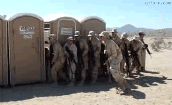 Soldiers Enter A Porta-potty | Best Funny Gifs Updated Daily