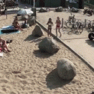 Epic parkour faceplant in the sand