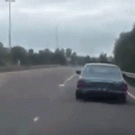 Car drifts off the freeway